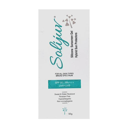 SOLIJUV SPF 50 PA+++ UVA UVB SILICONE Sunscreen Gel 50gm - Global Surgicals