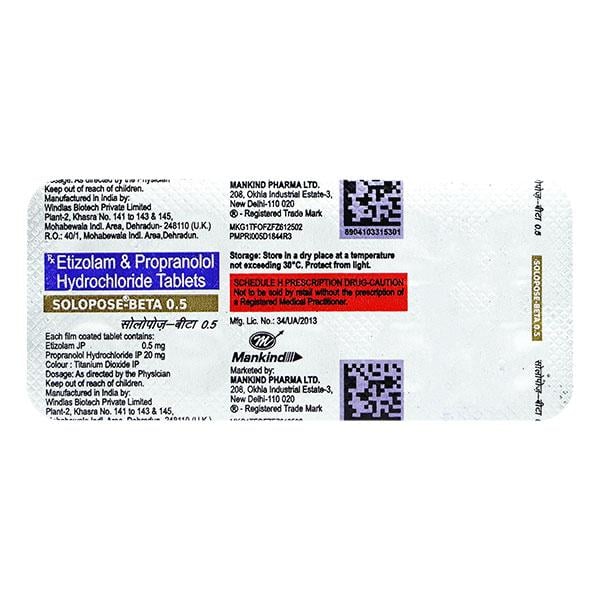 Solopose Beta 0.5mg Tablet 10'S - Global Surgicals