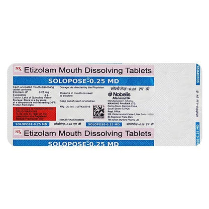 Solopose MD 0.25mg Tablet 10'S - Global Surgicals