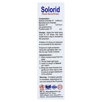 SOLORID Nasal Drops 15ml - Global Surgicals