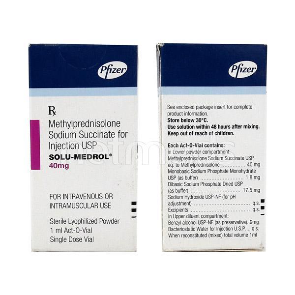 Solu Medrol 40mg Injection 1ml - Global Surgicals