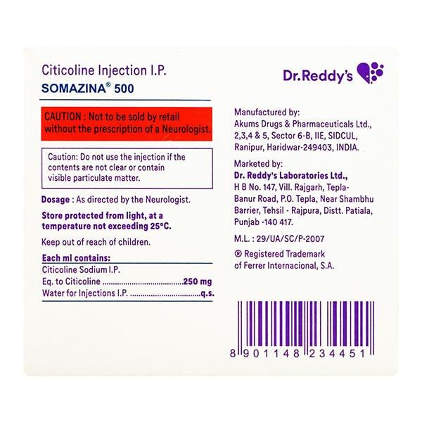 Somazina 500mg Injection 2ml - Global Surgicals