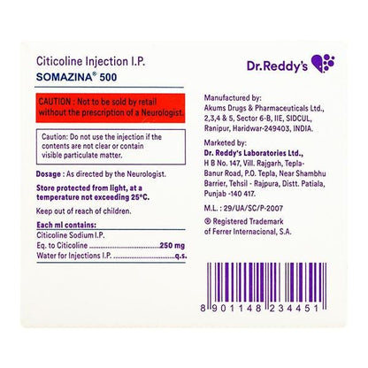 Somazina 500mg Injection 2ml - Global Surgicals