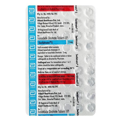 Sorbitrate 5mg Tablet 50'S - Global Surgicals