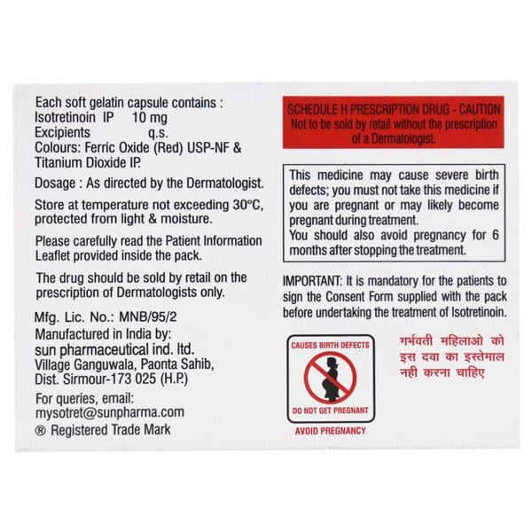 Sotret 10mg Capsule 10'S - Global Surgicals
