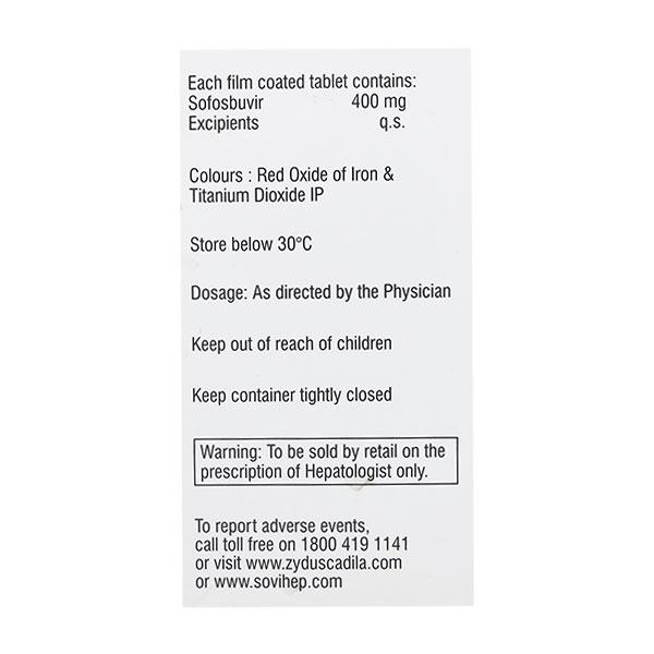 Sovihep 400mg Tablet 28'S - Global Surgicals