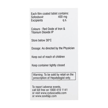 Sovihep 400mg Tablet 28'S - Global Surgicals