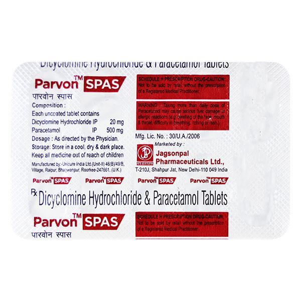 PARVON SPAS Tablet 10's