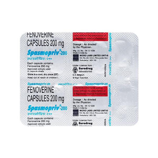 Spasmopriv 200mg Capsule 10'S - Global Surgicals
