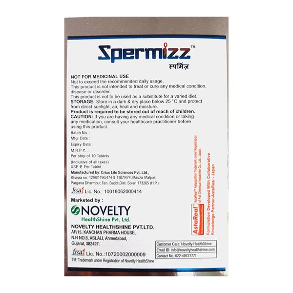SPERMIZZ Tablet 10's - Global Surgicals