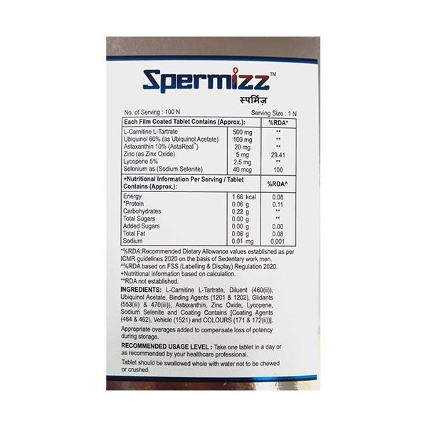SPERMIZZ Tablet 10's - Global Surgicals