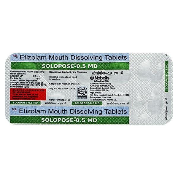 Solopose MD 0.5mg Tablet 10'S