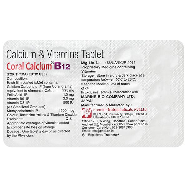 CORAL CALCIUM B12 Tablet 15's