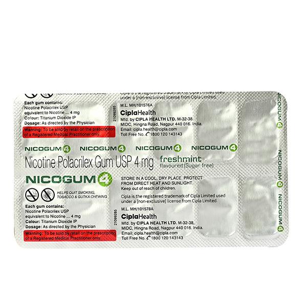 NICOGUM 4 SUGAR FREE FRESHMINT FLAVOURED Chew Gum 12's