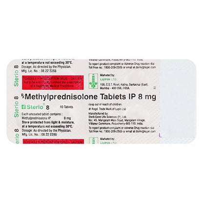 Sterio 8mg Tablet 10'S - Global Surgicals