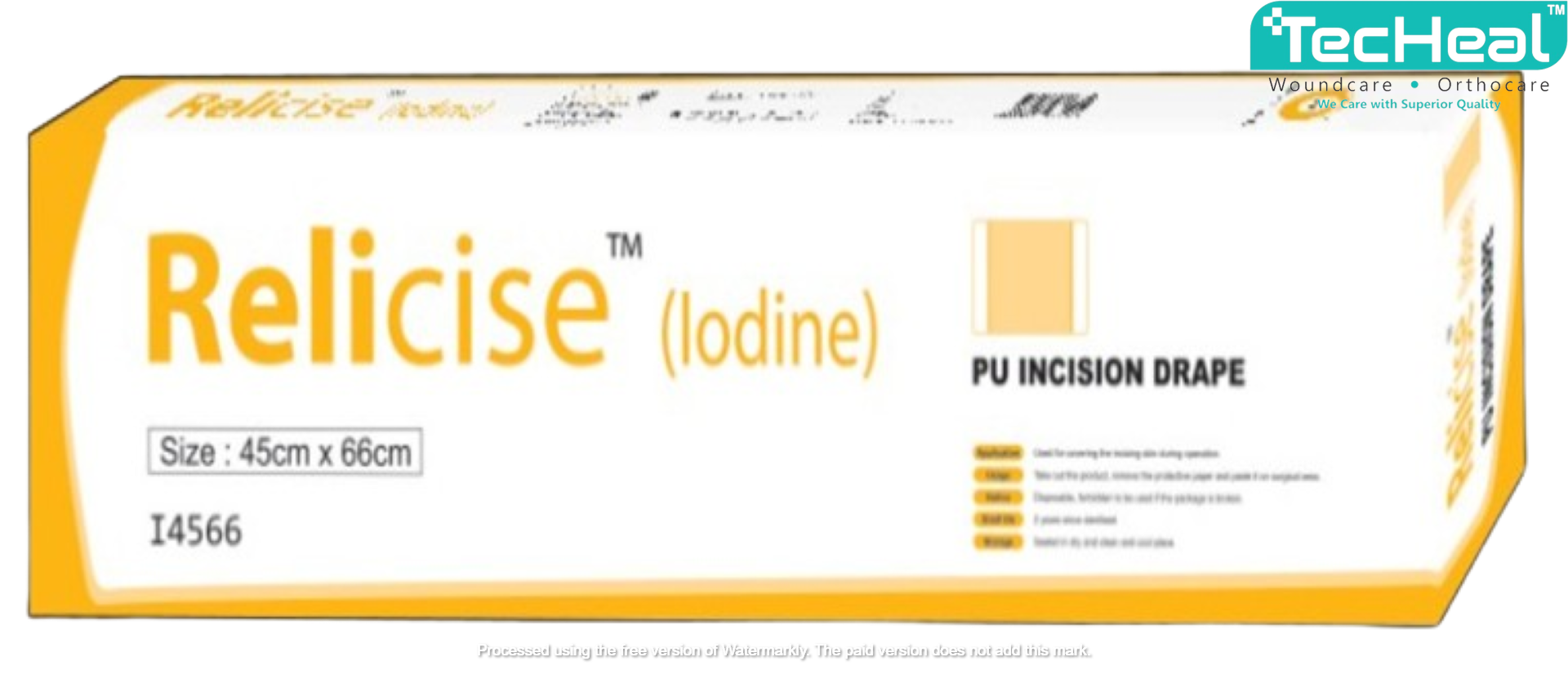 TecHeal Sterisil Relicise Iodine PU Incision Drape