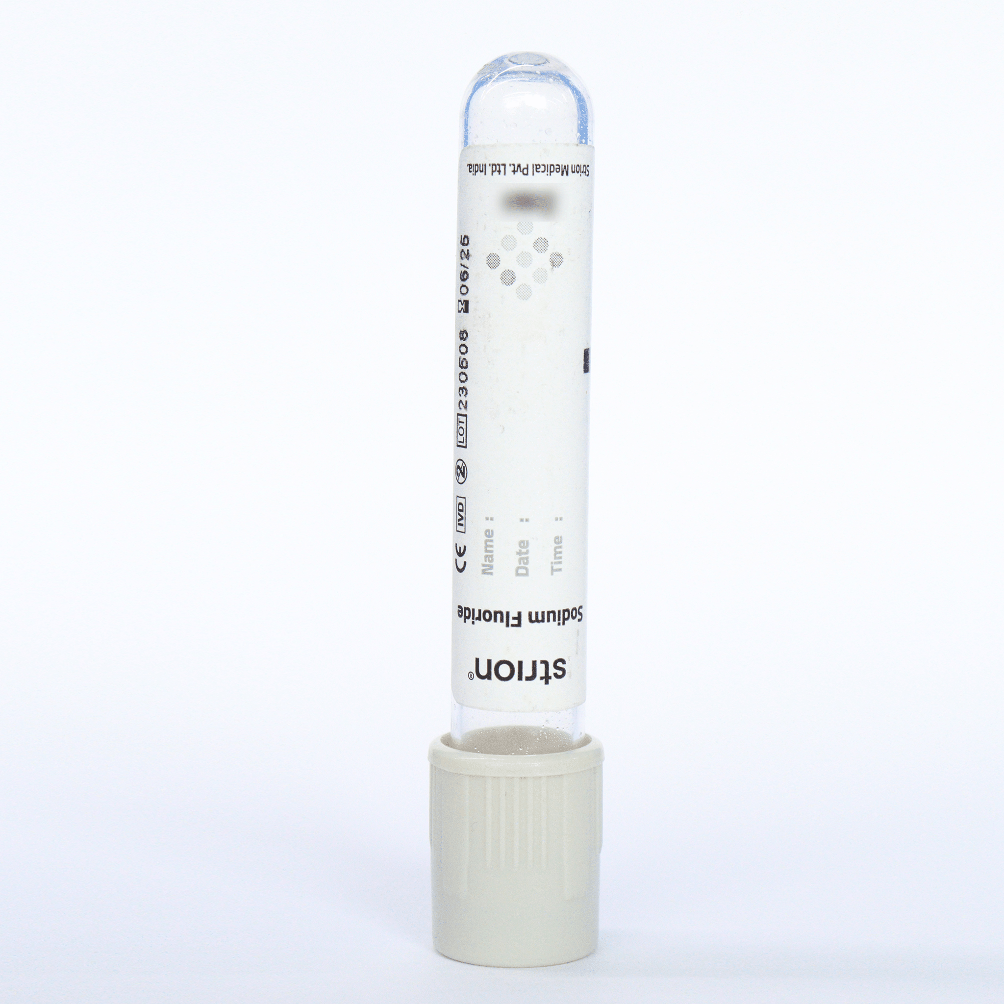 Strion Sodium Fluoride Non Vacuum Blood Collection Tube - Global Surgicals