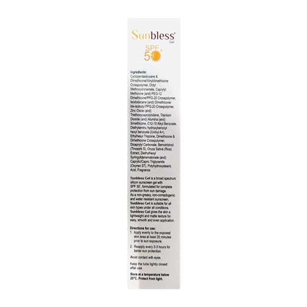 SUNBLESS SPF 50+ PA+++ SILICON SUNSCREEN MATTE FINISH Gel 30g - Global Surgicals