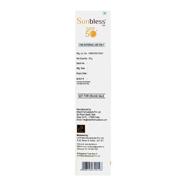 SUNBLESS SPF 50+ PA+++ SILICON SUNSCREEN MATTE FINISH Gel 30g - Global Surgicals