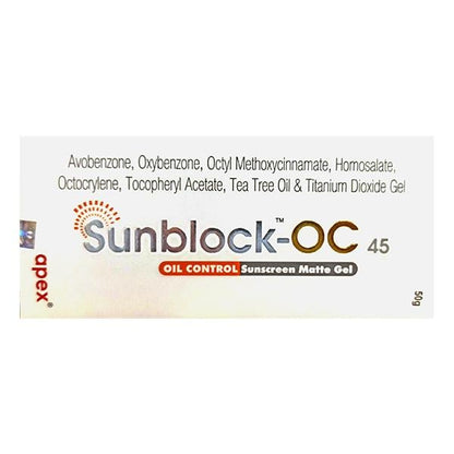 SUNBLOCK OC 45 OIL CONTROL MATTE Gel 50gm - Global Surgicals