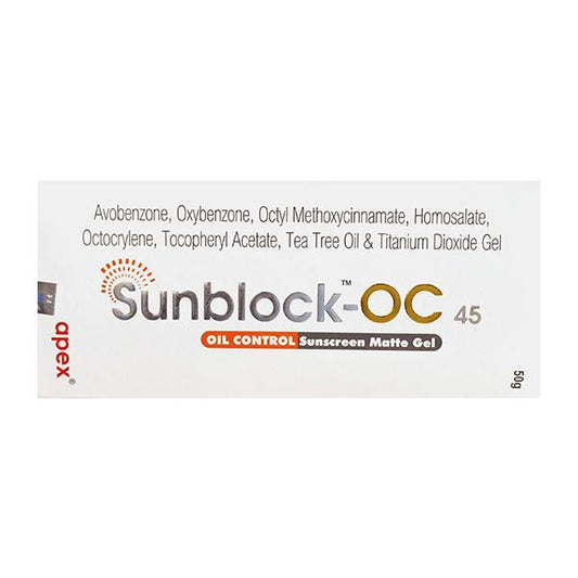 SUNBLOCK OC 45 OIL CONTROL MATTE Gel 50gm - Global Surgicals