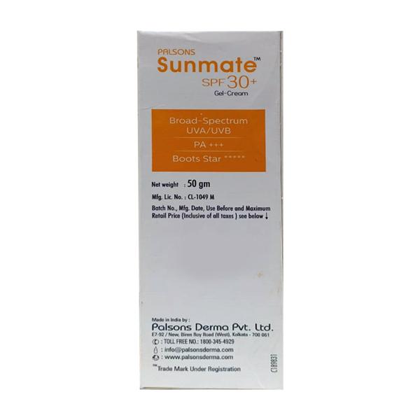 Sunmate SPF 30+ Gel Cream 50gm - Global Surgicals