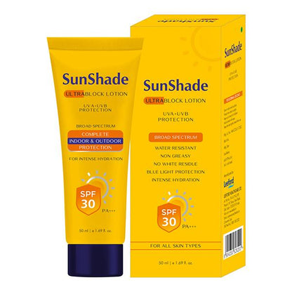 SUNSHADE ULTRA BLOCK SPF 30 PA +++ UVA+UVB PROTECTION Lotion 50ml - Global Surgicals