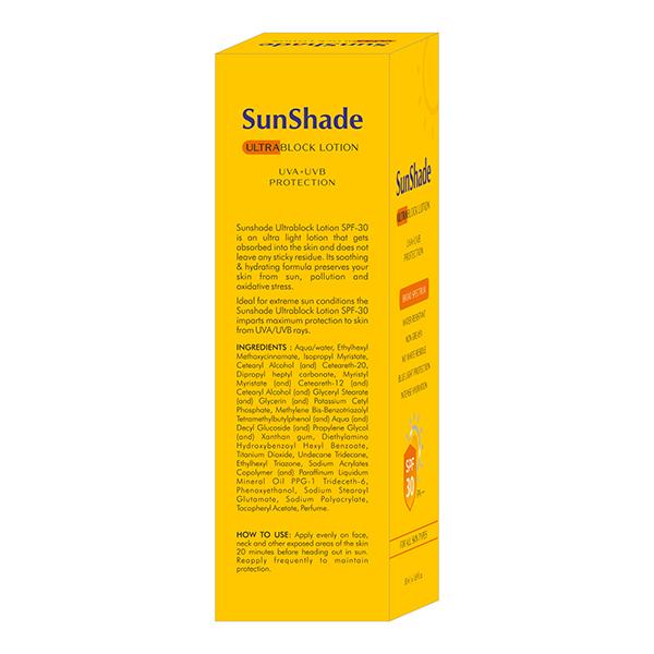 SUNSHADE ULTRA BLOCK SPF 30 PA +++ UVA+UVB PROTECTION Lotion 50ml - Global Surgicals