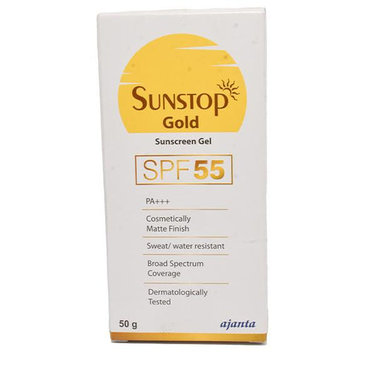 SUNSTOP GOLD SPF 55 PA+++ Sunscreen Gel 50gm - Global Surgicals