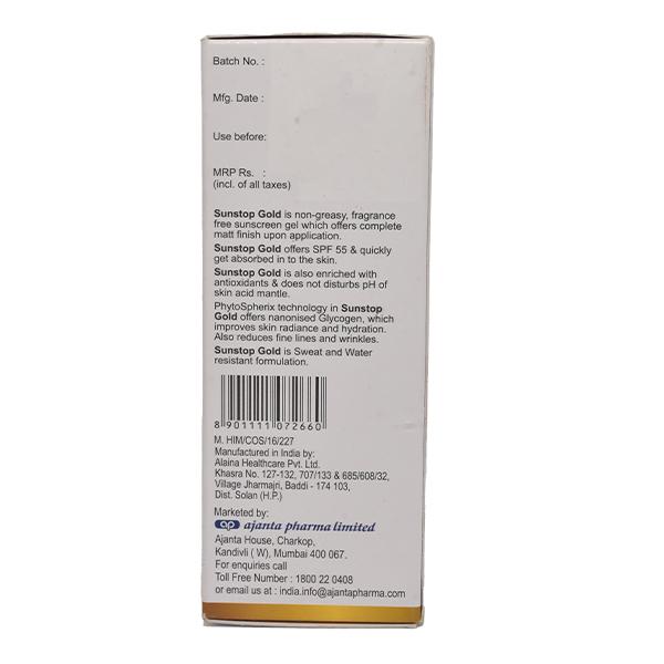 SUNSTOP GOLD SPF 55 PA+++ Sunscreen Gel 50gm - Global Surgicals