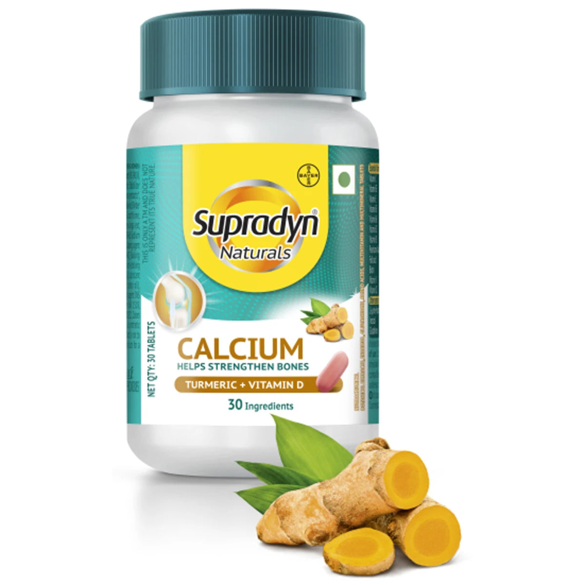 Supradyn Naturals Calcium with Turmeric + Vitamin D For Men & Women - 30 Tablets