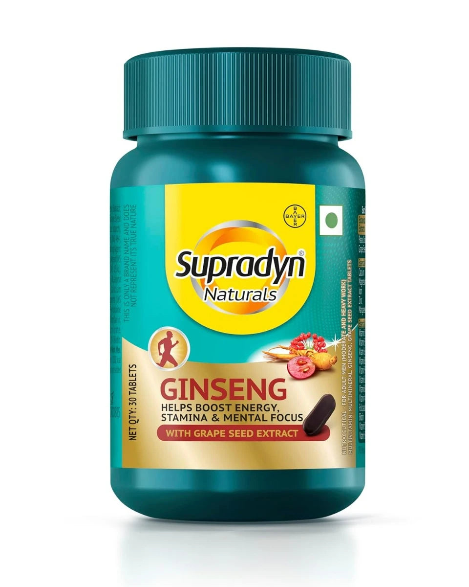 Supradyn Naturals Ginseng With Grape Seed - 30 Tablets