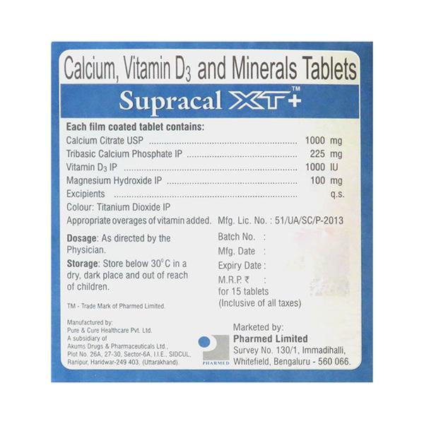Supracal Xt+ Tablet 15'S - Global Surgicals
