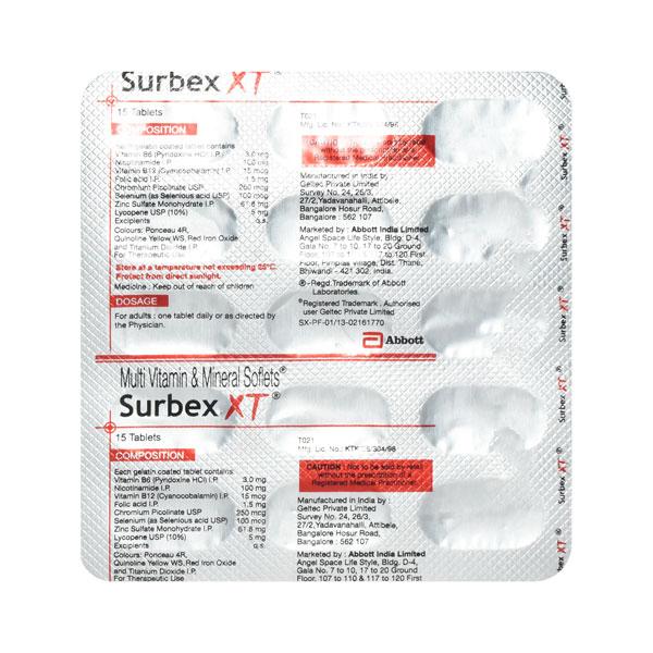 Surbex XT Tablet 15'S - Global Surgicals