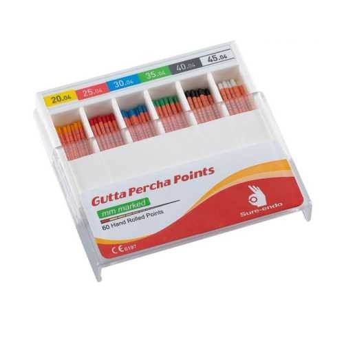 Sure - endo Special Tapered ISO Color - Coded 6% Gutta Percha Points - Global Surgicals