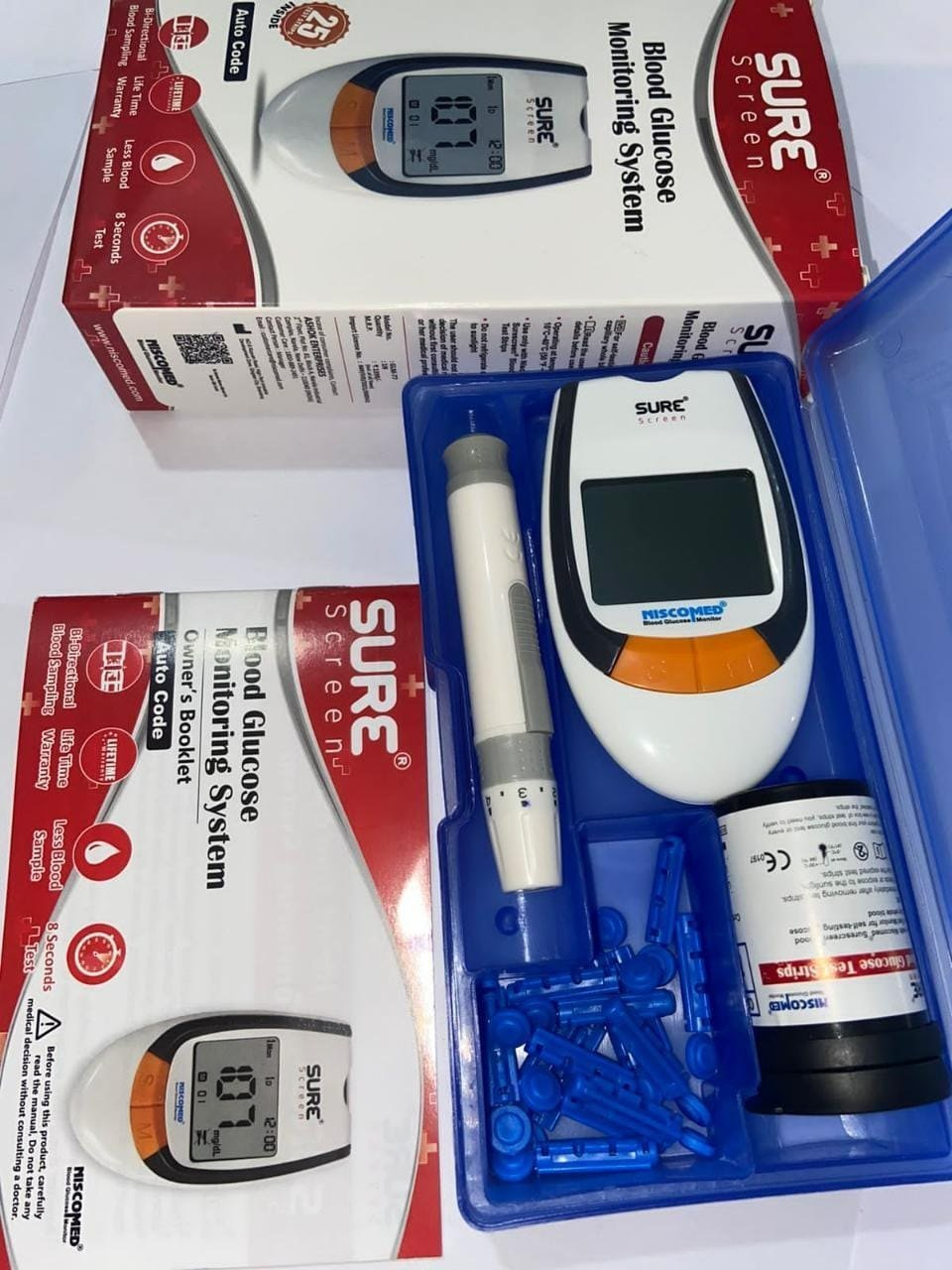Sure Screen Glucometer with 25 Strips and 10 Lancet & Device - Global Surgicals
