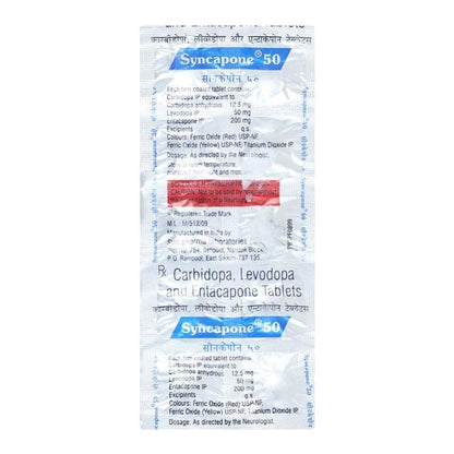 Syncapone 50mg Tablet 10'S - Global Surgicals