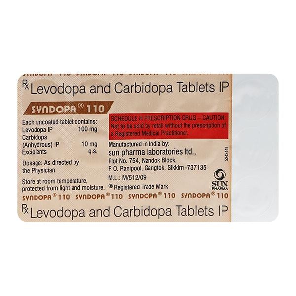 SYNDOPA 110 Tablet 15's - Global Surgicals