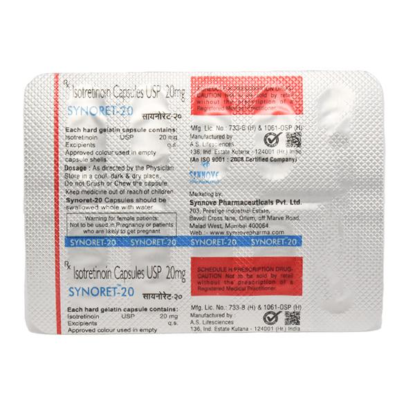 SYNORET 20 Capsule 10's - Global Surgicals