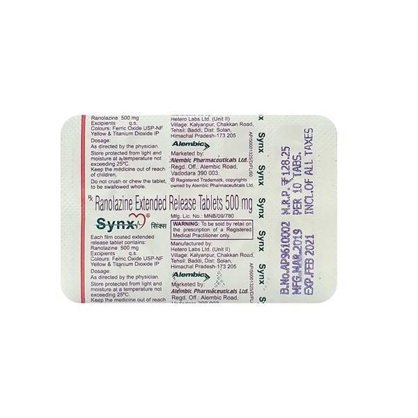 Synx 500mg Tablet 10'S - Global Surgicals