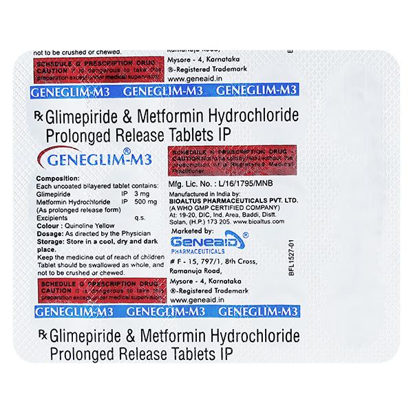 GENEGLIM M 3 Tablet 15's