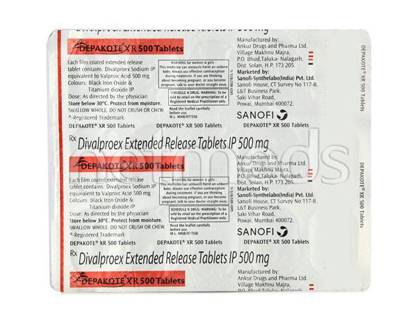 Depakote XR 500mg Tablet 15'S