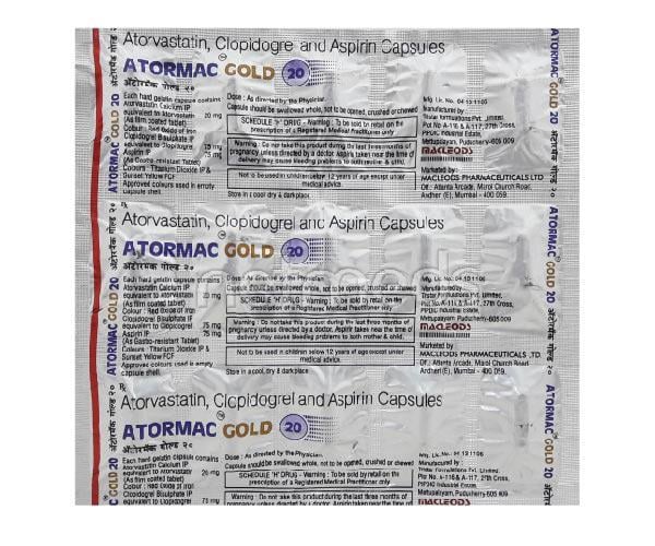 Atormac Gold 20mg Capsule 15'S