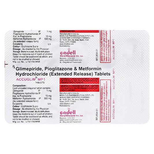 ACCUGLIM MP 1MG TABLET 10'S