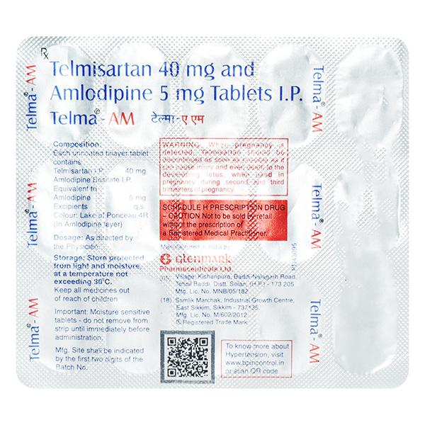 Telma AM 40mg Tablet 15'S