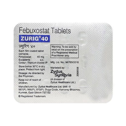 ZURIG 40mg Tablet 15's