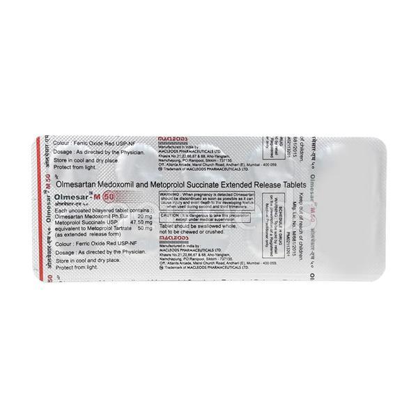 Olmesar M 50mg Tablet 10'S