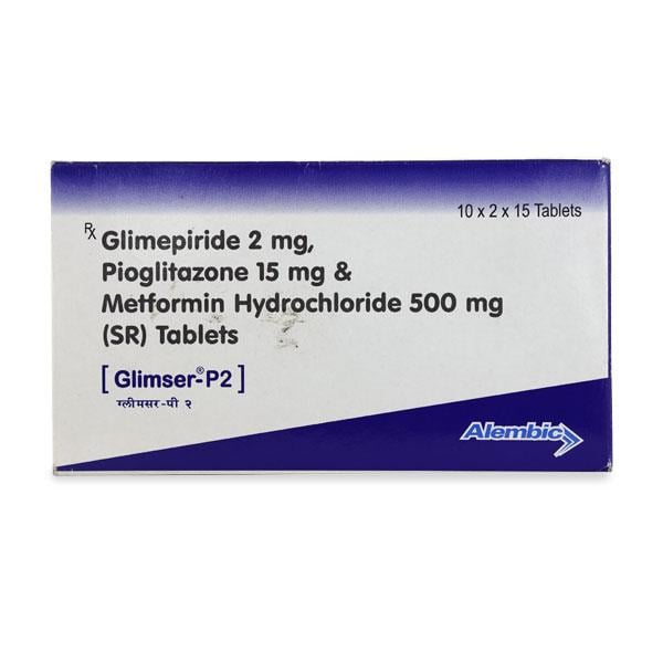 Glimser P 2/500/15mg Tablet 15'S