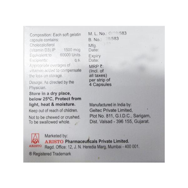 SUPER D3 60000iu Capsule 4's