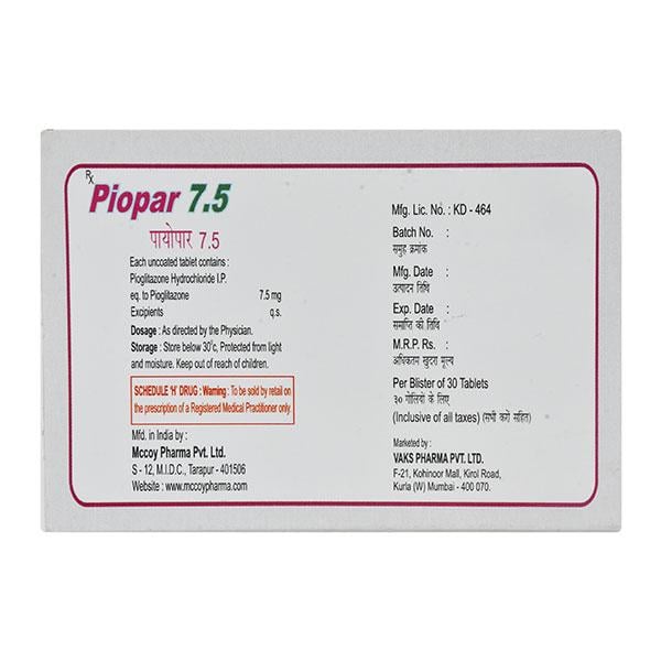 Piopar 7.5mg Tablet 30'S